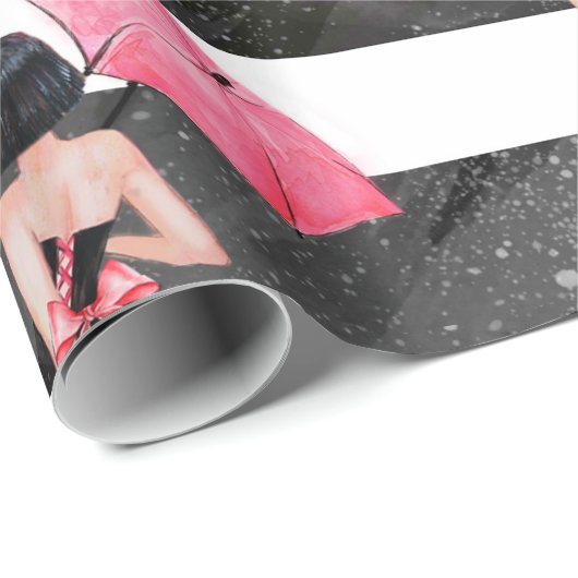 Mode-Girl Geschenkpapier (Rolleneckpunkt)