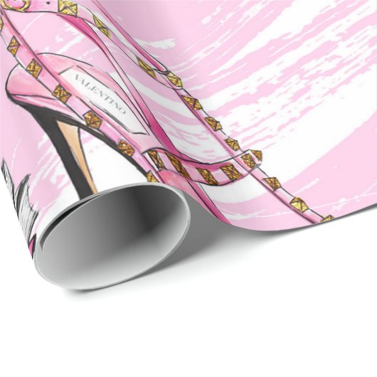 Mode-Girl Geschenkpapier (Rolleneckpunkt)