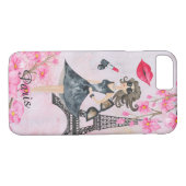 Mode Girl in Paris Editable Phonecase Case-Mate iPhone Hülle (Rückseite (Horizontal))