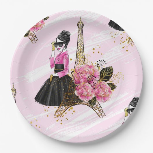 Mode-Girl Pappteller (Vorderseite)