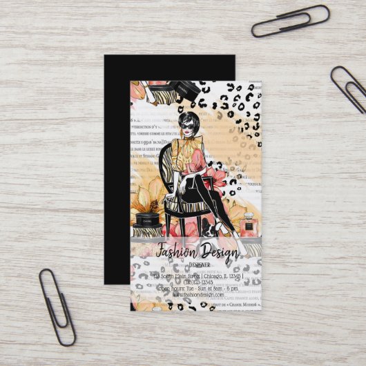 Mode-Girl Visitenkarte (Vorderseite/Rückseite Beispiel)