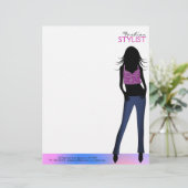 Mode Girls in Blue Jeans Letterhead Template Briefbogen (Stehend Vorderseite)
