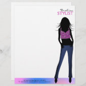 Mode Girls in Blue Jeans Letterhead Template Briefbogen (Vorne/Hinten)