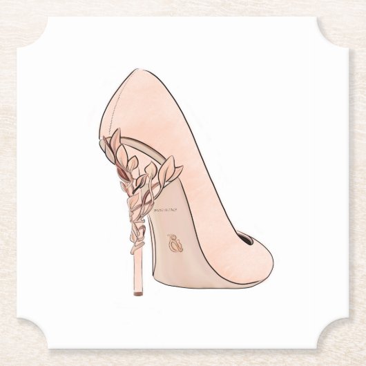 Mode-goldener orange Schuh Untersetzer (Vorderseite)
