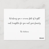 Mode-Hahnentrittmuster Kariert Santa mit Schneeflo Postkarte (Rückseite)