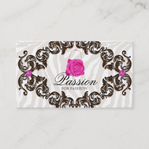 Mode-Handtaschen-Rosen-Geldbeutel-Rosazebra-Rahmen Visitenkarte