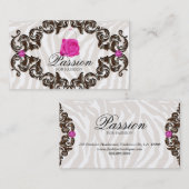 Mode-Handtaschen-Rosen-Geldbeutel-Rosazebra-Rahmen Visitenkarte (Vorne/Hinten)