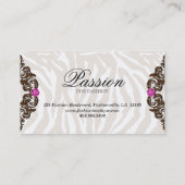 Mode-Handtaschen-Rosen-Geldbeutel-Rosazebra-Rahmen Visitenkarte (Rückseite)