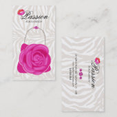 Mode-Handtaschen-Rosen-Geldbeutel-RosaZebra Visitenkarte (Vorne/Hinten)