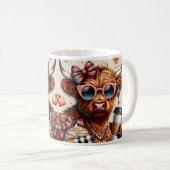 Mode Highland-Kuh Kaffeetasse (VorderseiteRechts)