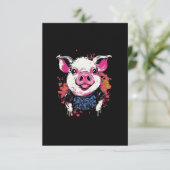 Mode-Hipsta-Schwein Graffiti-Stil bedruckbar de Dankeskarte (Stehend Vorderseite)
