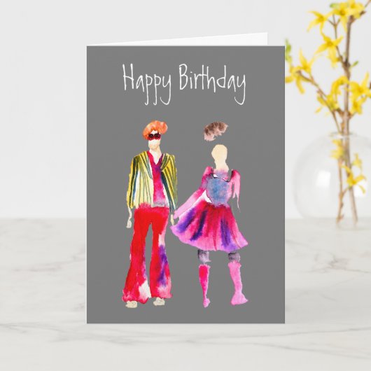 Mode Illustration Aquarellboho Karte (Gelbe Blume)