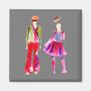 Mode Illustration Aquarellboho Magnet