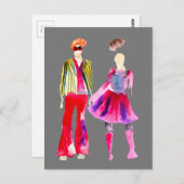 Mode Illustration Aquarellboho Postkarte (Vorne/Hinten)