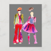 Mode Illustration Aquarellboho Postkarte (Vorderseite)