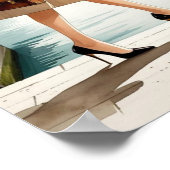 Mode Illustration der Frau über Venedig Poster (Ecke)