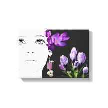 Mode Illustration floraler lila Crocus gürtlich
