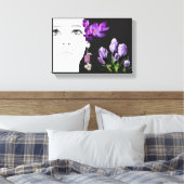 Mode Illustration floraler lila Crocus gürtlich Leinwanddruck (Insitu (Schlafzimmer))
