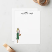 Mode Illustration grüne Kleidungskarten Mitteilungskarte (Vorderseite/Rückseite Beispiel)