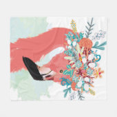 Mode-Illustration mit gezeichnet rosa Flamingoflam Fleecedecke (Vorderseite (Horizontal))