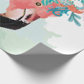 Mode-Illustration mit gezeichnet rosa Flamingoflam Geschenkpapier (Ecke)
