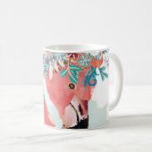 Mode-Illustration mit gezeichnet rosa Flamingoflam Kaffeetasse (VorderseiteRechts)