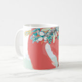 Mode-Illustration mit gezeichnet rosa Flamingoflam Kaffeetasse (Vorderseite Links)