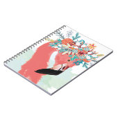Mode-Illustration mit gezeichnet rosa Flamingoflam Notizblock (Linke Seite)