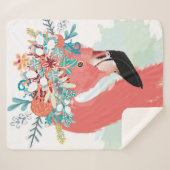 Mode-Illustration mit gezeichnet rosa Flamingoflam Sherpadecke (Vorderseite (Horizontal))