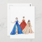 Mode-Illustration Postkarte (Vorne/Hinten)