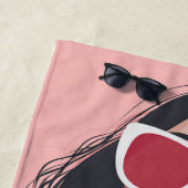 Mode Illustration Stilvolle Frau mit Sonnenbrille Strandtuch (Beispiel)