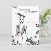 Mode-Illustrations-Brautparty Einladung (Stehend Vorderseite)