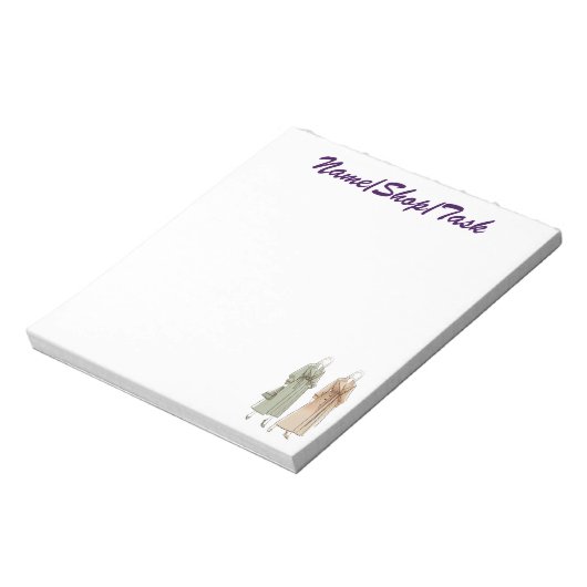 Mode-Illustrations-Notizblock im Chic-Stil Notizblock (Rotiert)