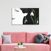 Mode Illustratorin in Perlmuttblüte Leinwanddruck (Insitu (Wohnzimmer))