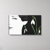 Mode Illustratorin in Perlmuttblüte Leinwanddruck (Vorderseite)