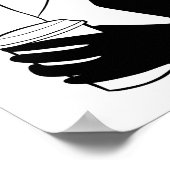 Mode Illustratorin mit Kaffee Poster (Ecke)