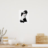 Mode Illustratorin mit Kaffee Poster (Küche)