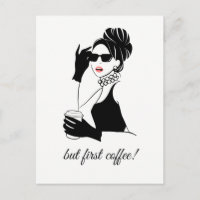Mode Illustratorin mit Kaffee