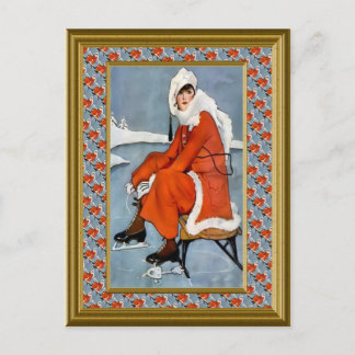 Mode im Skigebiet Postkarte