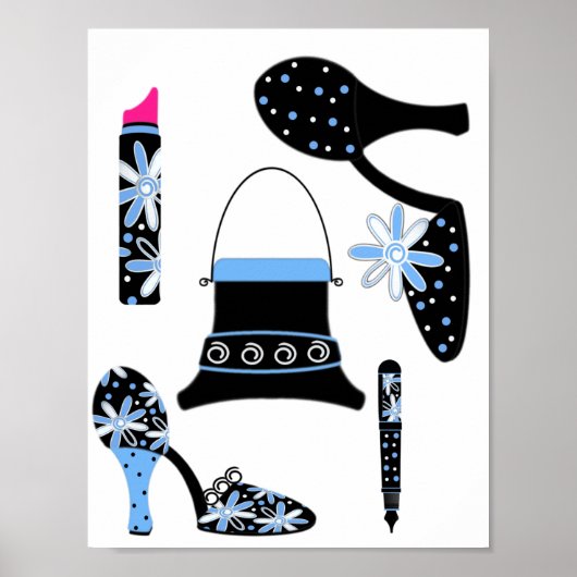 Mode in Blau Poster (Vorne)