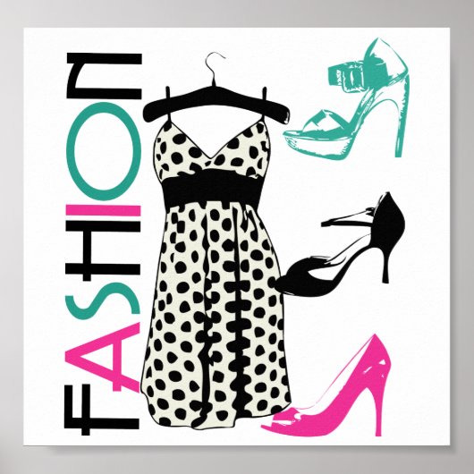 Mode in Schwarz und Weiß Poster (Vorne)