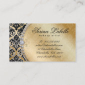 Mode Jewelry Makeup Artist Damask Crown Cool Visitenkarte (Rückseite)