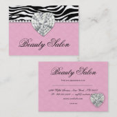 Mode Jewels Perlenzebra-Spitze-Rosa-Verabredung Terminkarte (Vorne/Hinten)
