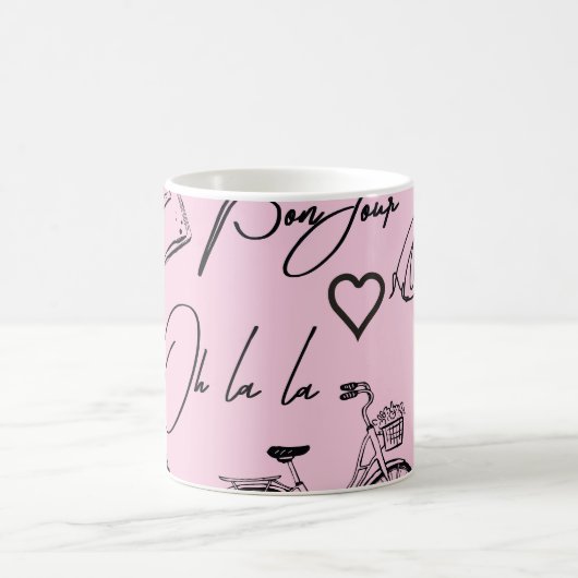 Mode, Kalligrafie, Eiffelturm, Lippen Kaffeetasse (Mittel)