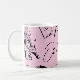 Mode, Kalligrafie, Eiffelturm, Lippen Kaffeetasse