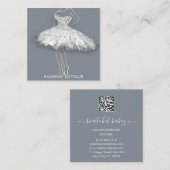 Mode-Kleid Smoky-Logo QR Stylist Body Boutique Quadratische Visitenkarte (Vorne/Hinten)