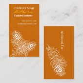 Mode-Kostüm-Designer-Pfau-Vogel-Federn Visitenkarte (Vorne/Hinten)