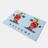 Mode Kuh Doormat - Willkommen - Funny Fußmatte (Schrägansicht)