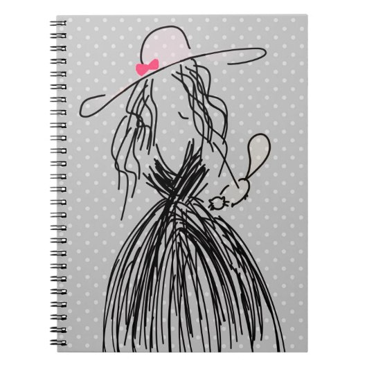 Mode Lady mit Polka Dots Notizblock (Vorderseite)