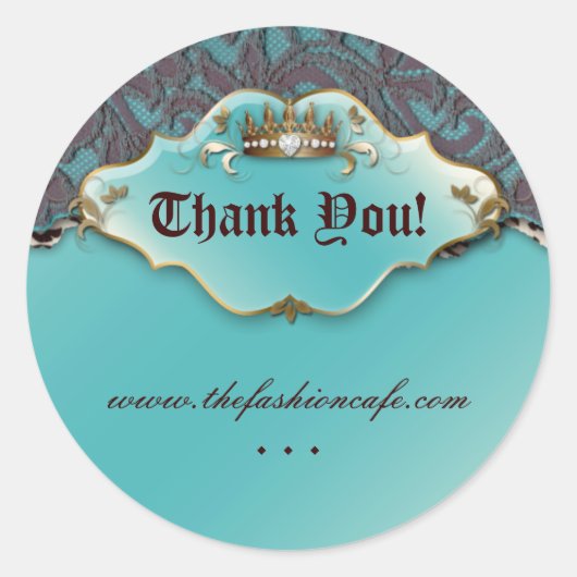 Mode Leopard Sticker Juwelier Crown Aquamarin (Vorderseite)